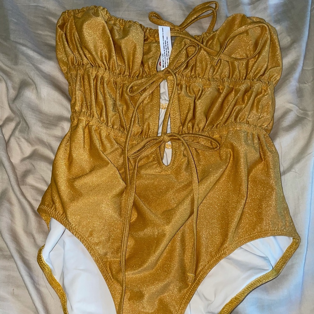 Solid & Striped Paula glitter one piece NWT